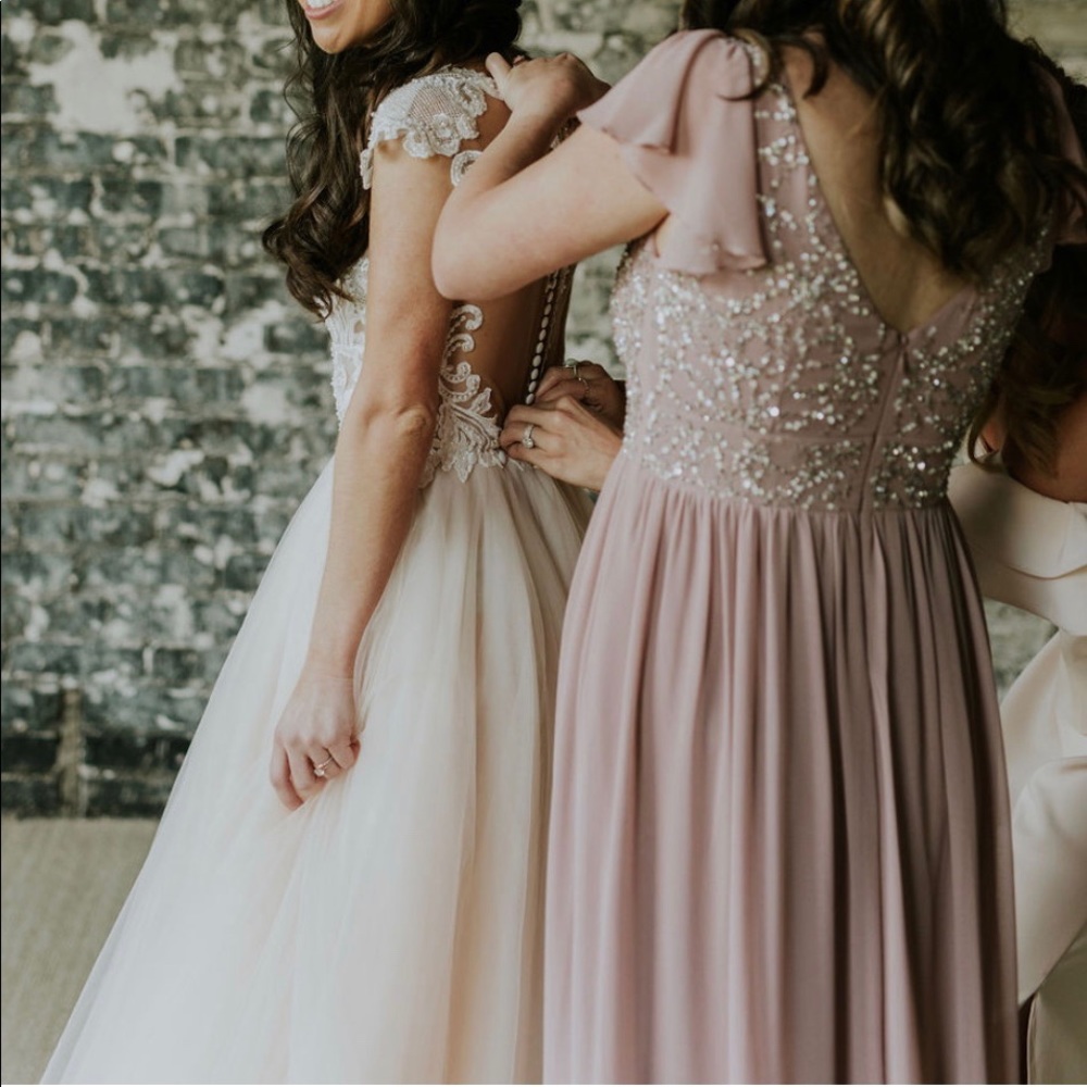 BHLDN rose bridesmaid dress